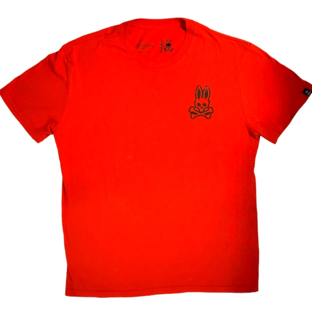 Psycho Bunny red classic logo tee. Medium
